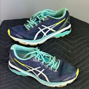 Asics GT 1000 Navy, Teal & Yellow Women's Running Shoes